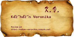 Káhán Veronika névjegykártya